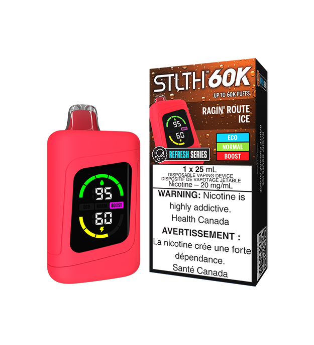 STLTH 60K DISPOSABLE - REFRESH SERIES RAGIN' ROUTE ICE