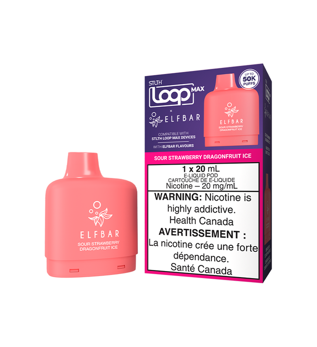 STLTH Loop Max x Elfbar Pod Pack Sour Strawberry Dragonfruit Ice