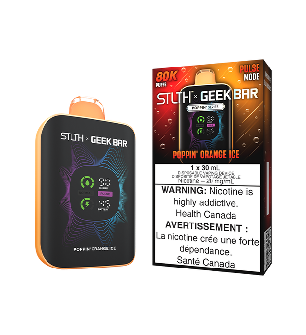 STLTH x Geek Bar Disposable - Poppin' Orange Ice | The Vape Mart